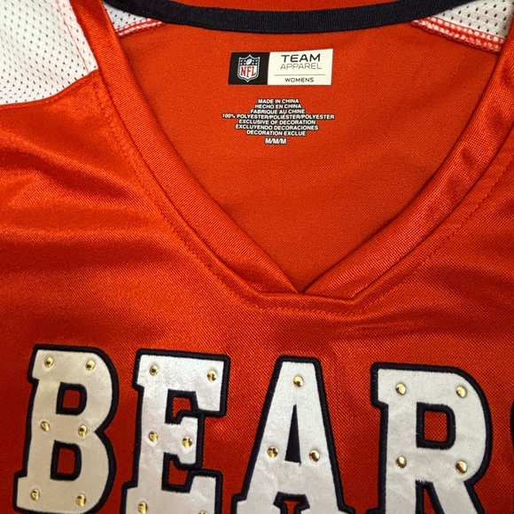 NFL Women’s Orange Chicago Bears Football Jersey with White Panels - Picture 4 of 5